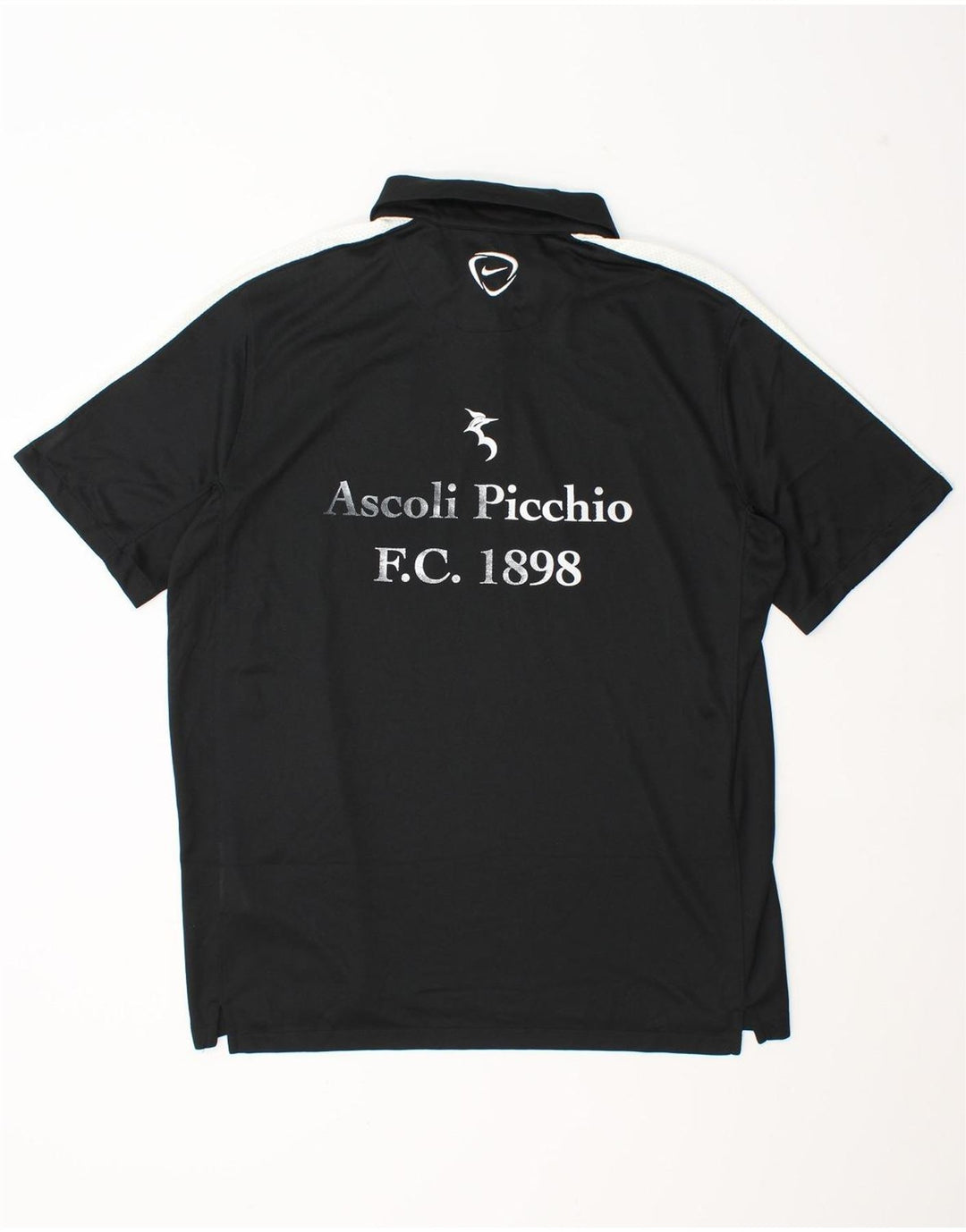 Camisa polo masculina Nike Dri Fit gráfica grande preta colorida em poliéster