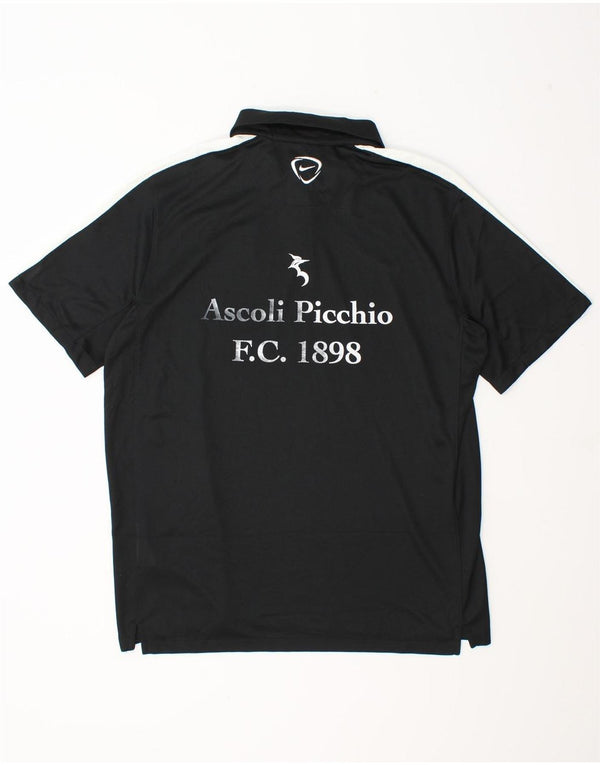 Camisa polo masculina Nike Dri Fit gráfica grande preta colorida em poliéster