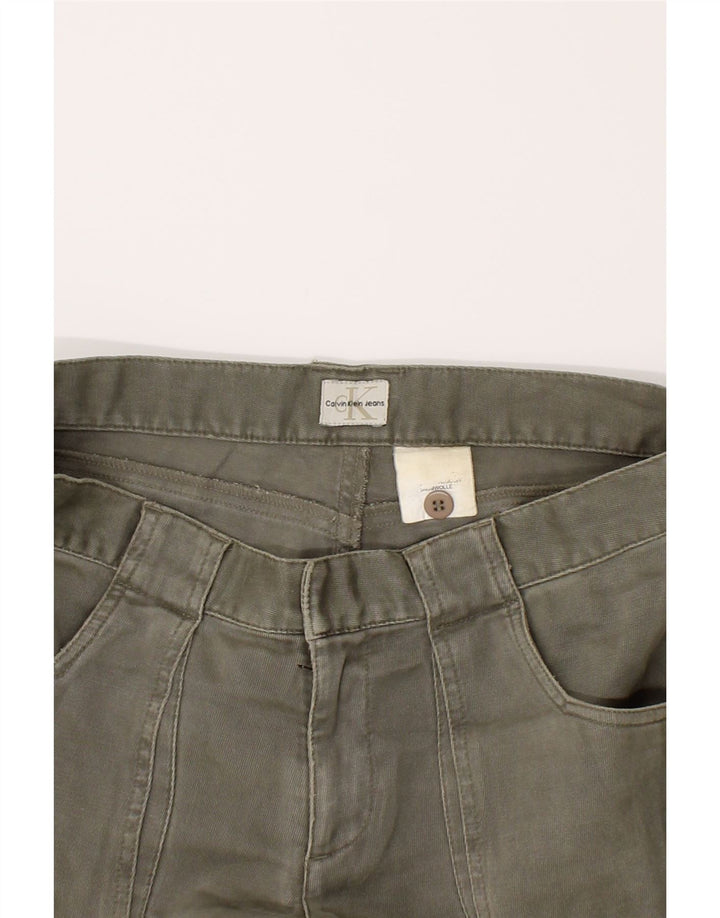 CALVIN KLEIN Womens Slim Cargo Trousers W32 L32 Khaki Cotton Vintage Calvin Klein and Second-Hand Calvin Klein from Messina Hembry 
