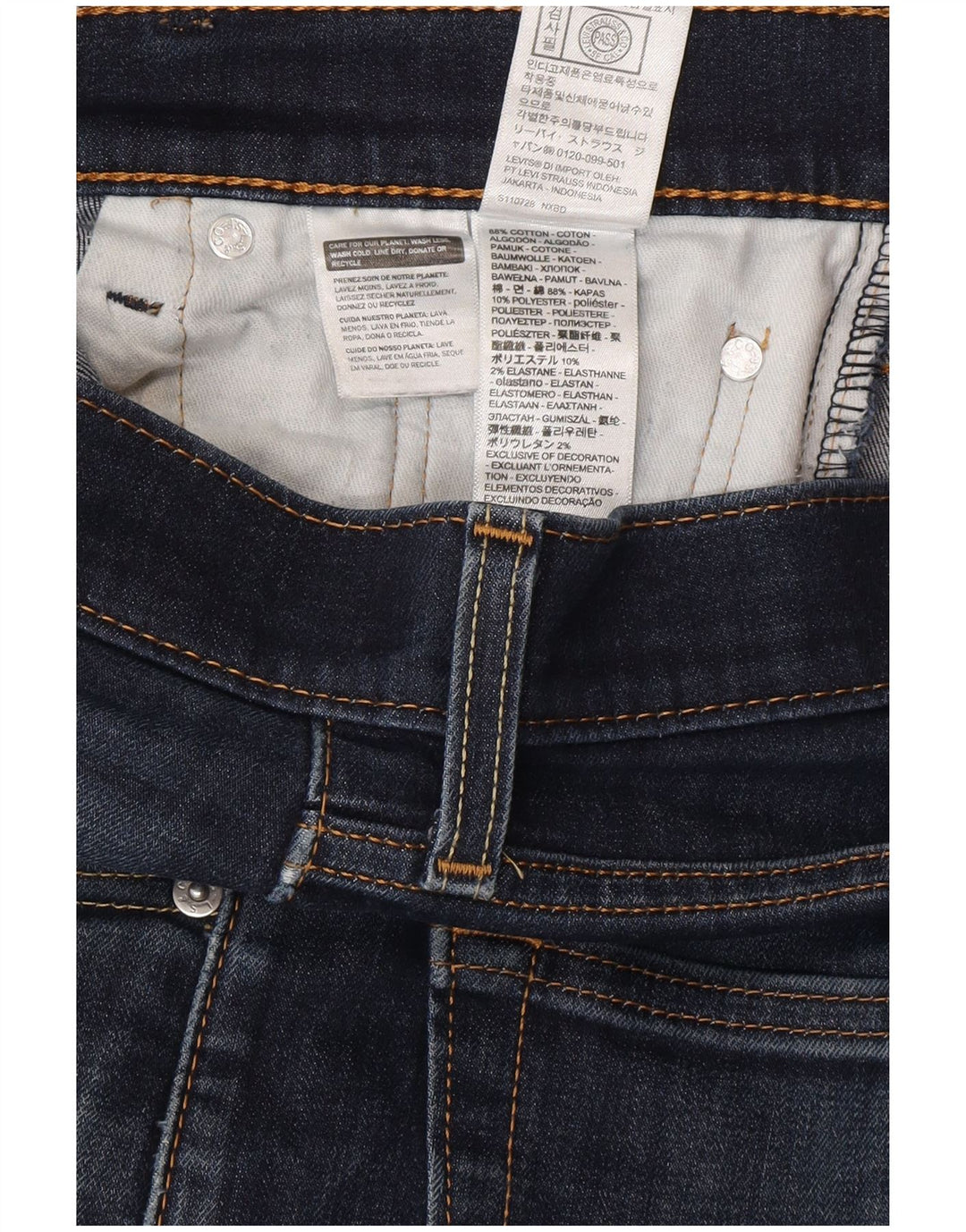 Levi's Masculino 512 Slim Tapered Jeans W30 L30 Azul Algodão