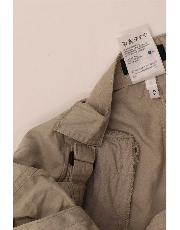 Calça cargo masculina Marks & Spencer Blue Harbour cônica W36 L29 bege
