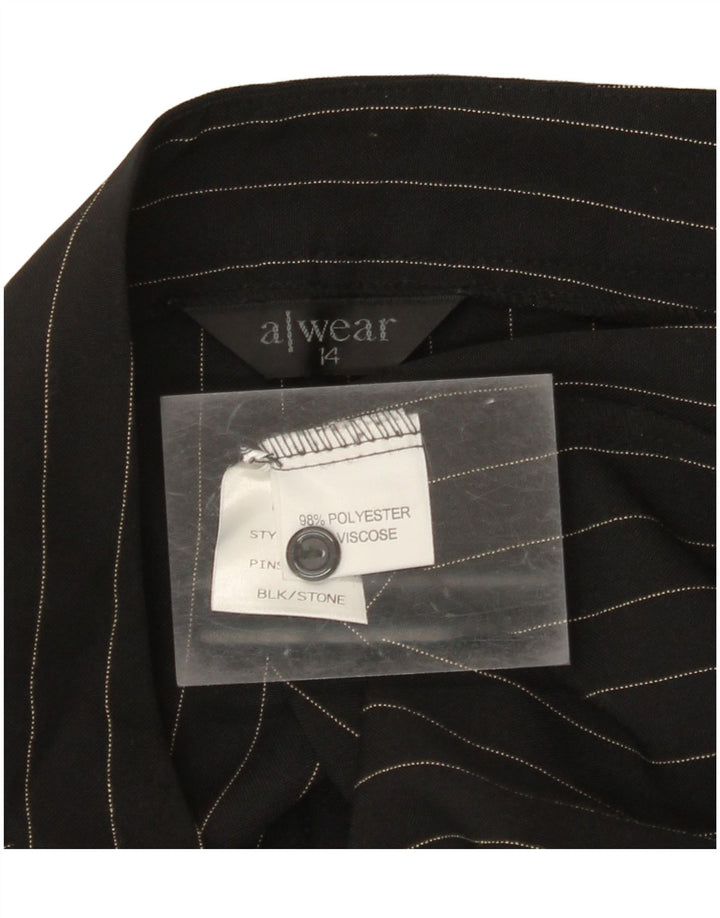 Calça casual feminina A WEAR Bootcut UK 14 Médio W30 L32 listrada preta