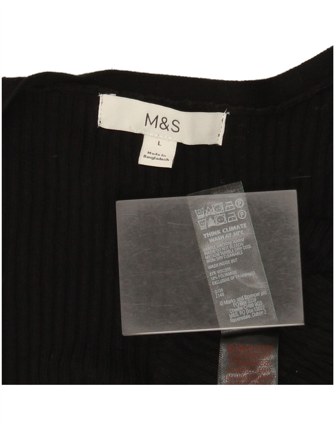 Marks & Spencer Suéter feminino Longline Open Cardigan Reino Unido 16 Grande Preto