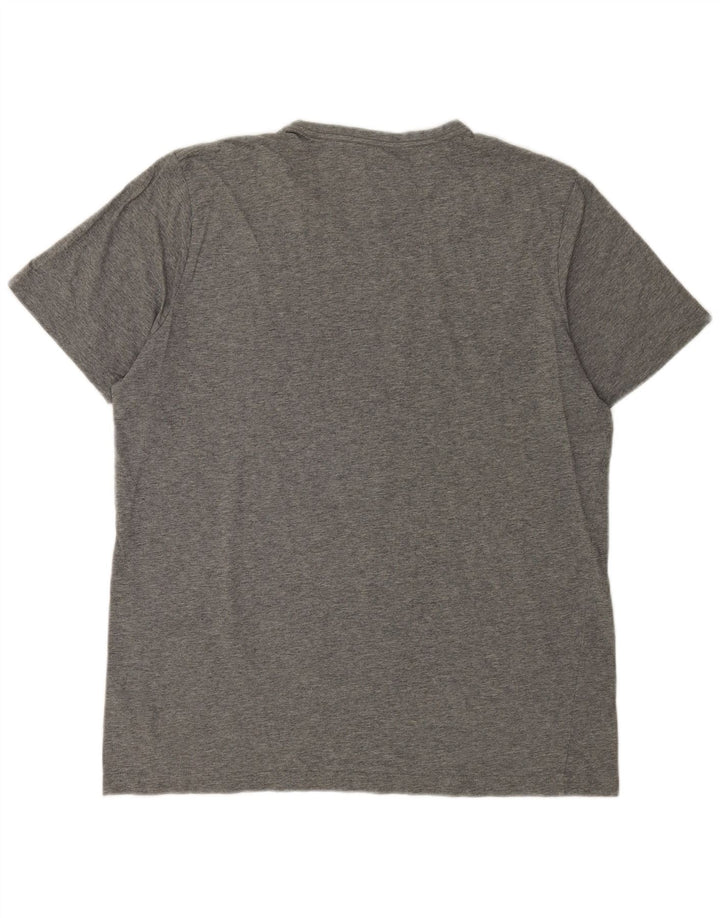 Camiseta masculina Puma Graphic Top grande algodão manchado cinza