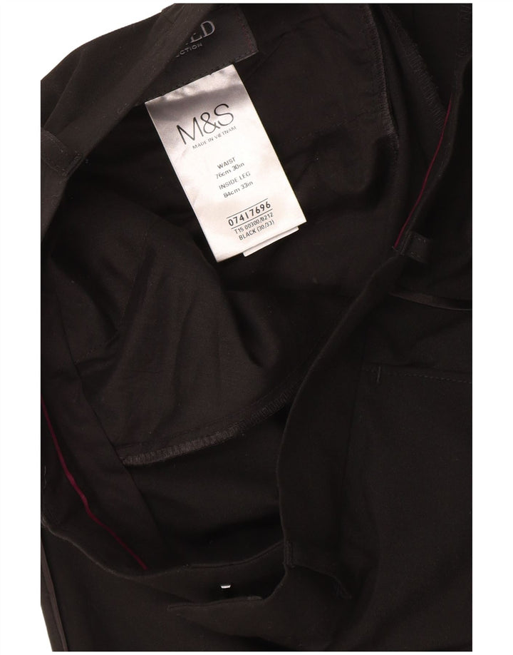 Calça feminina Marks & Spencer Slim Suit W30 L33 poliéster preto
