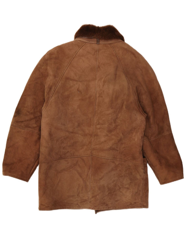 Jaqueta masculina vintage de shearling IT 48 Shearling marrom médio