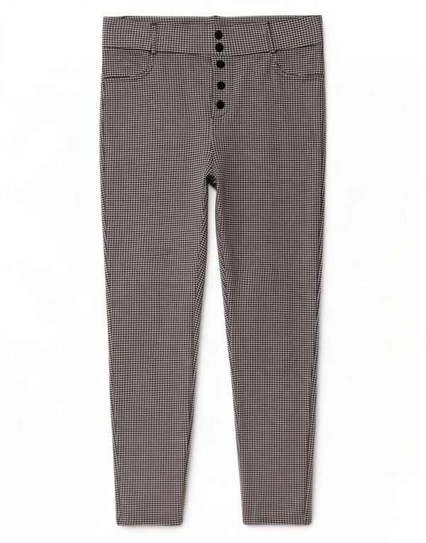 Zara Womens Trafaluc Graphic Crop Leggings Reino Unido 18 XL Preto Gingham