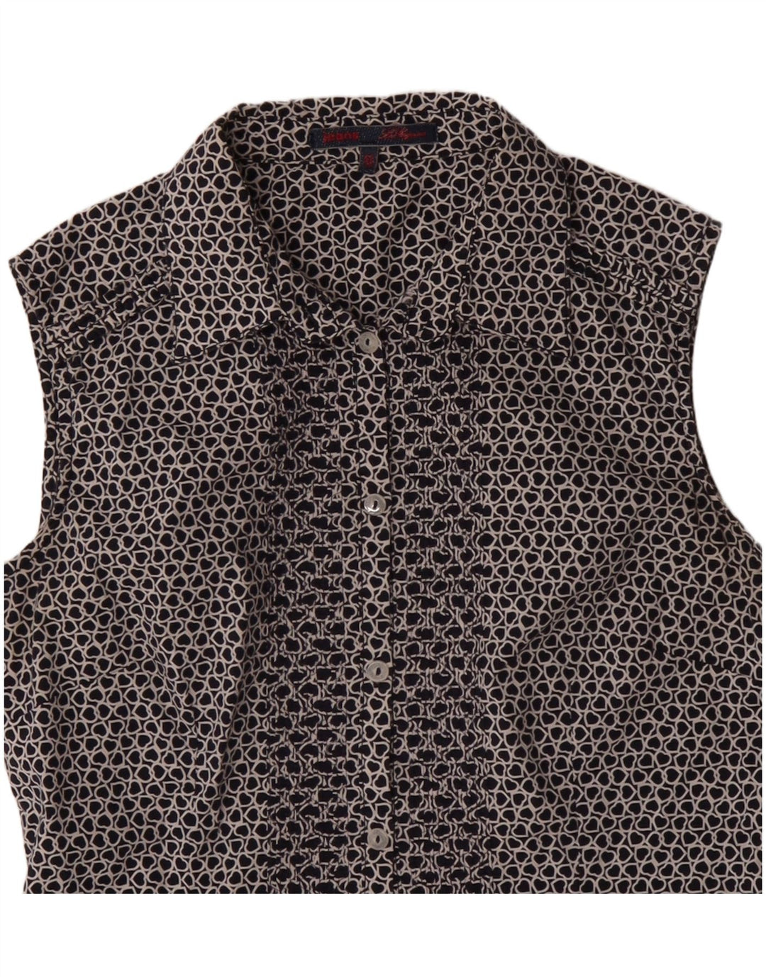 Blusa feminina sem mangas Les Copains IT 42 médio azul marinho coração