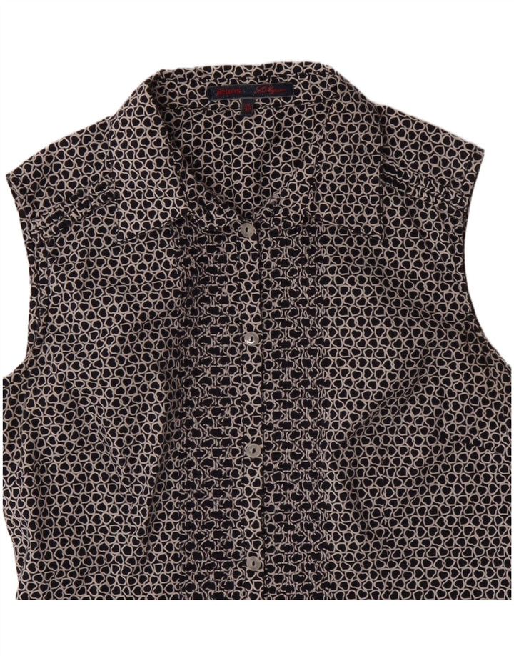 Blusa feminina sem mangas Les Copains IT 42 médio azul marinho coração