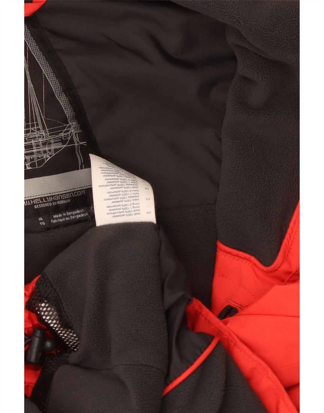 Jaqueta corta-vento Helly Hansen Boys Graphic 13-14 anos XL vermelho poliéster