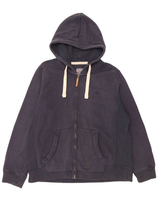 Suéter masculino com capuz e zíper Fat Face XL algodão azul marinho