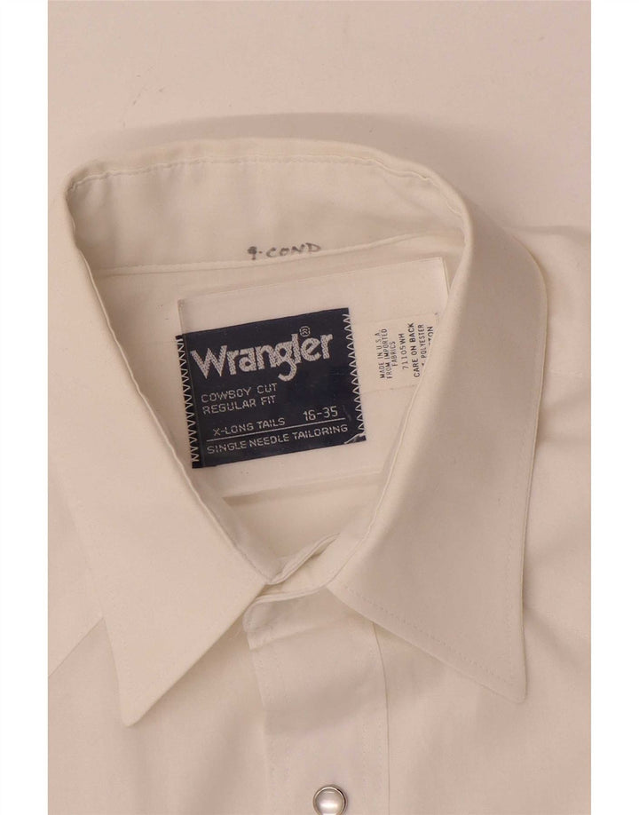 Camisa Wrangler masculina alta tamanho 16 grande poliéster branco