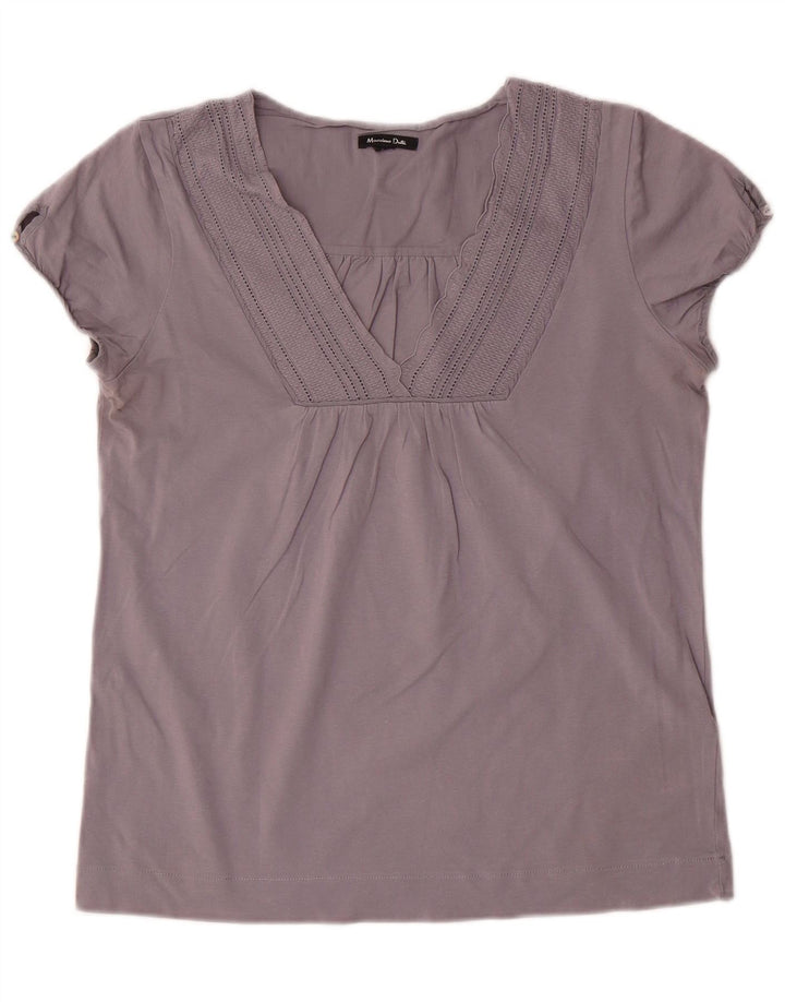 Blusa feminina MASSIMO DUTTI UK 14 grande algodão cinza