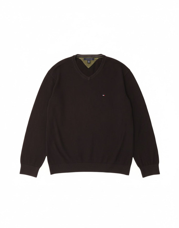 Suéter masculino TOMMY HILFIGER com decote em V 2XL preto