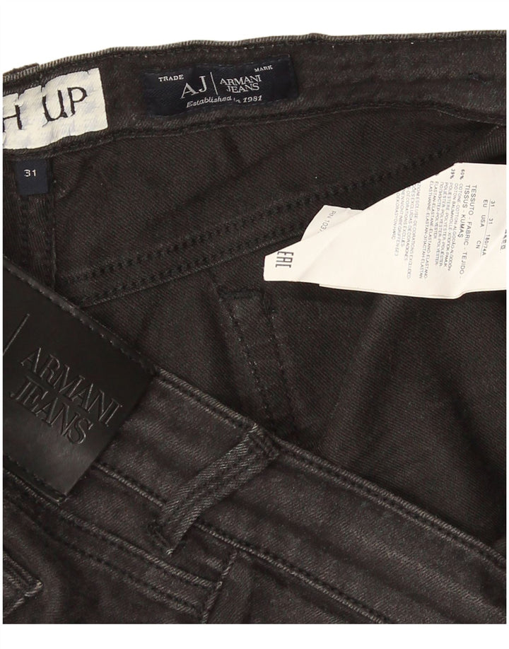 Shorts jeans feminino Armani W31 médio algodão preto