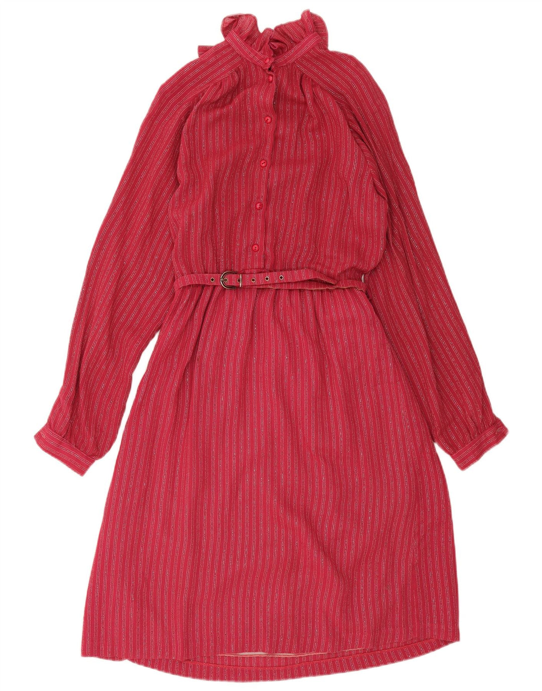 Vestido maxi feminino vintage de manga comprida IT 42 risca de giz vermelha média