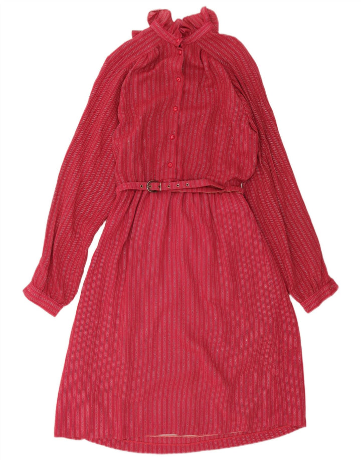 Vestido maxi feminino vintage de manga comprida IT 42 risca de giz vermelha média