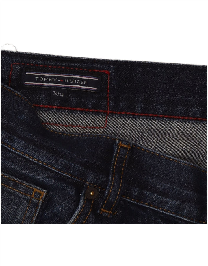 Tommy Hilfiger Masculino Slim Jeans W36 L24 Azul Marinho Algodão