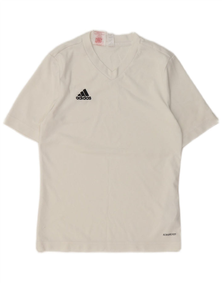Camiseta Adidas Menino Aeroready Top 11-12 Anos Poliéster Branco