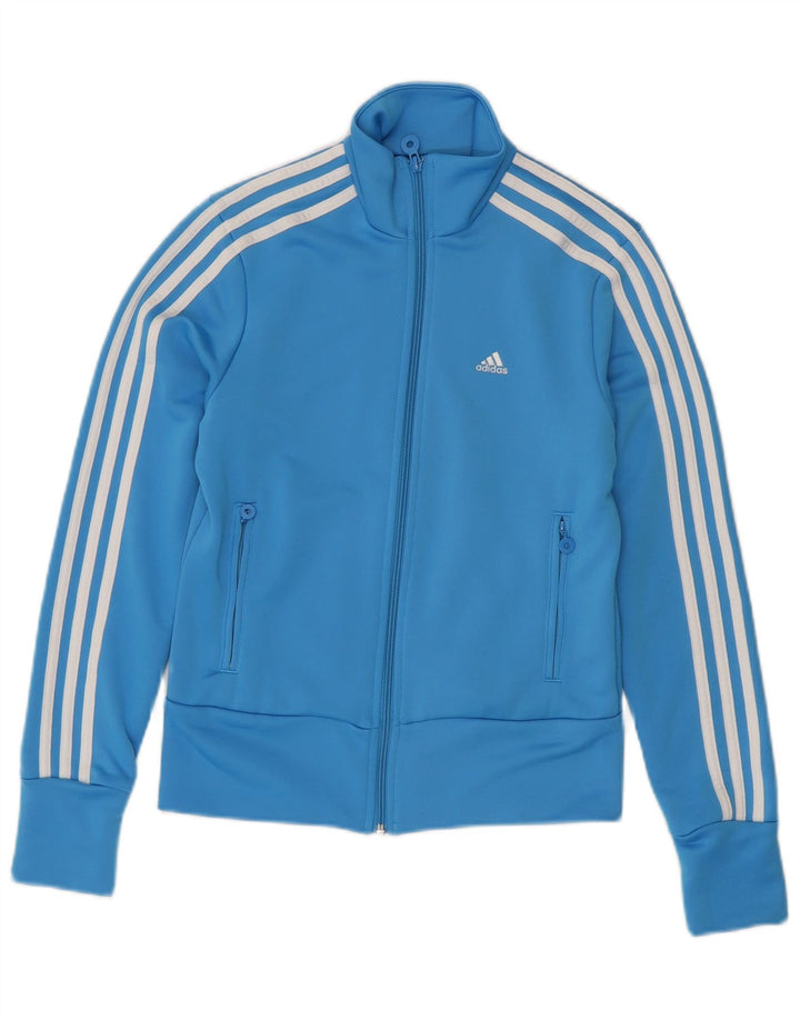 ADIDAS Womens Tracksuit Top Jacket UK 10 Pequeno Azul Poliéster