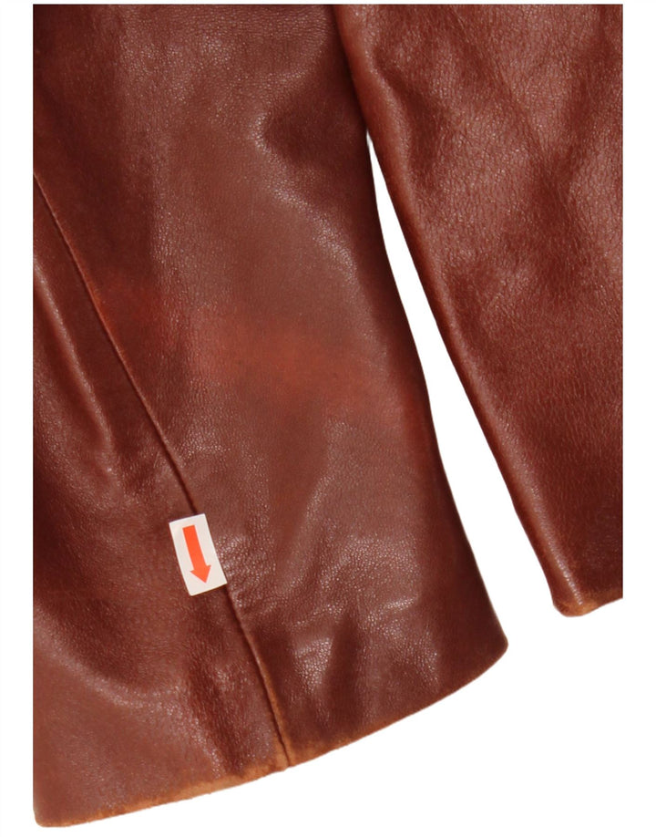 Jaqueta de couro feminina Emme IT 46 grande marrom