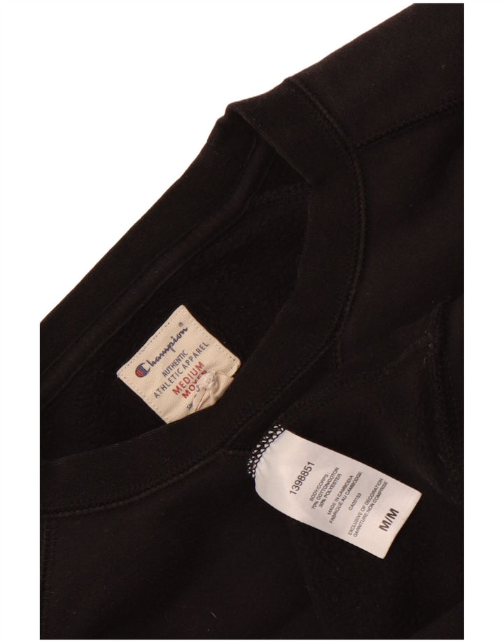 CHAMPION Suéter gráfico feminino com capuz UK 14 médio algodão preto