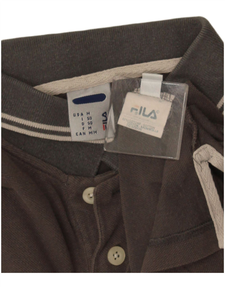 Camisa polo masculina Fila algodão cinza médio