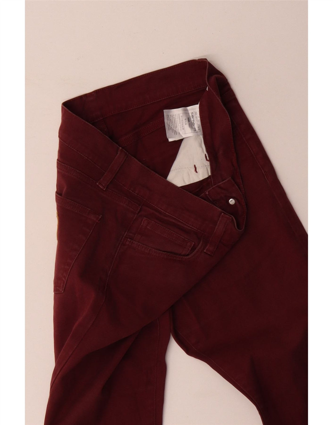 Calça feminina casual slim CARHARTT W30 L34 algodão borgonha