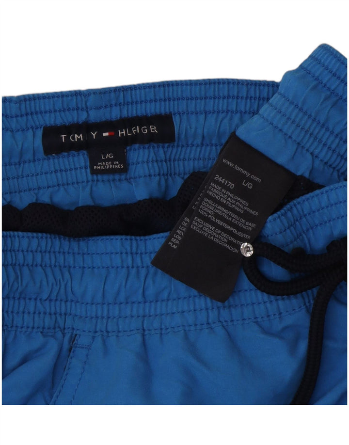 Shorts de natação masculino Tommy Hilfiger grande poliéster azul