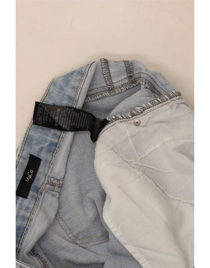 M&Co Jeans Slim Feminino Reino Unido 14 Grande W32 L29 Azul Algodão
