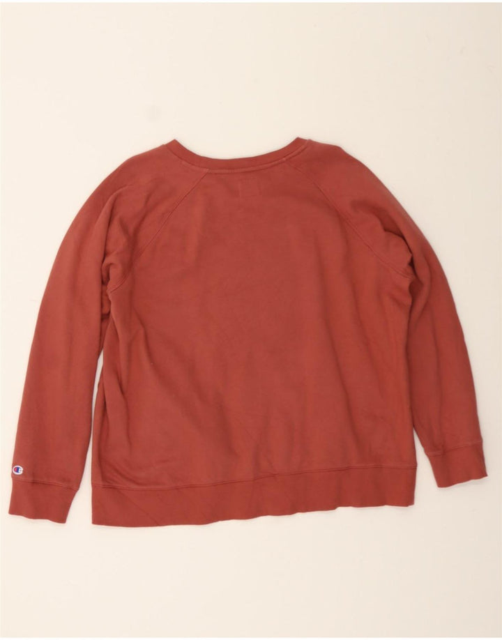 CHAMPION Womens Oversized Sweatshirt Jumper UK 18 XL Burgundy Cotton Vintage Champion and Second-Hand Champion from Messina Hembry 