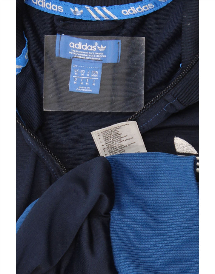 ADIDAS Mens Tracksuit Top Jacket Médio Azul Marinho Colourblock Poliéster