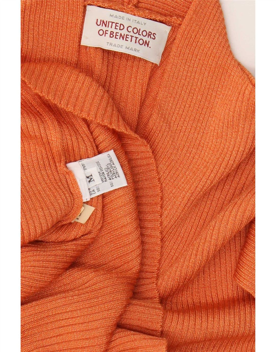 Benetton Regata Feminina Oversized Colete UK 14 Médio Laranja Viscose