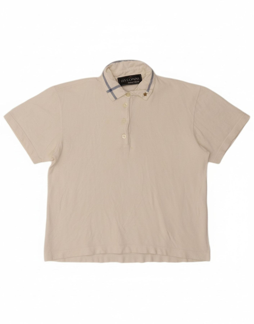 Camisa polo feminina LES COPAINS UK 12 médio branco