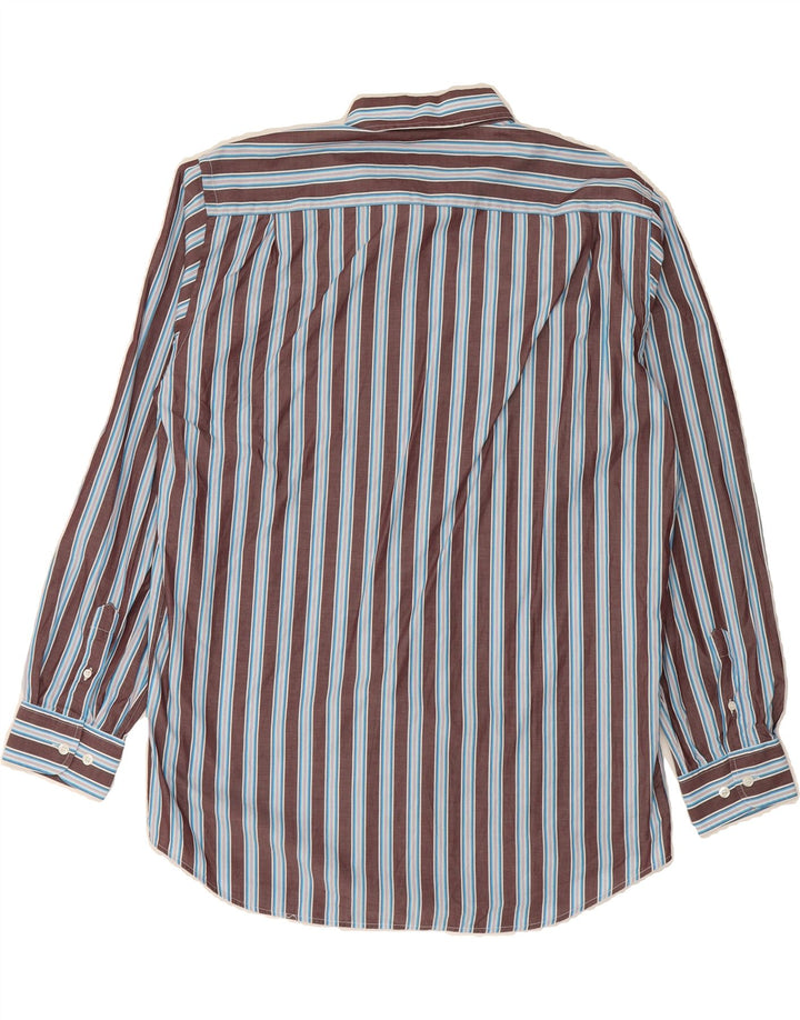 IVY OXFORD Mens Shirt 2XL Brown Striped Cotton Vintage Ivy Oxford and Second-Hand Ivy Oxford from Messina Hembry 