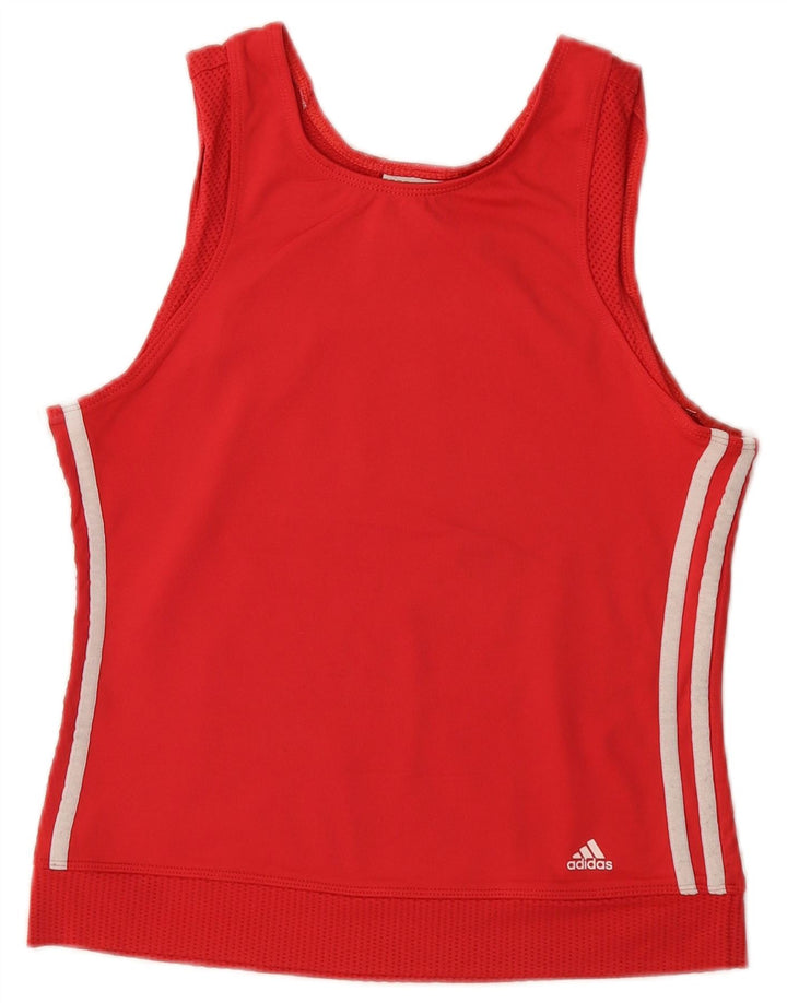 Adidas Womens Climacool Crop Vest Top UK 14 Médio Vermelho Poliamida