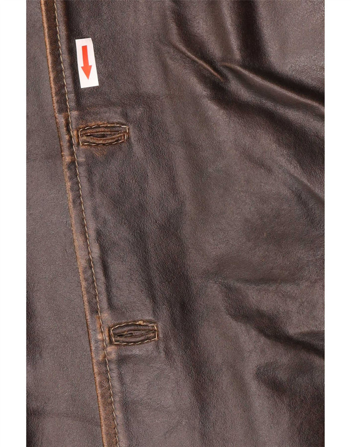 Jaqueta de couro masculina J.J.Scott IT 48 marrom médio