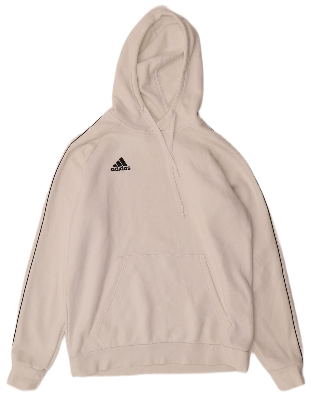 ADIDAS Mens Hoodie Jumper Grande Algodão Branco