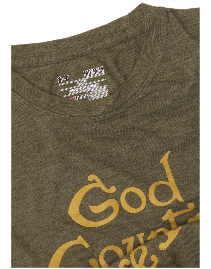 Camiseta masculina Under ARMOR Heat Gear Graphic Top médio cáqui