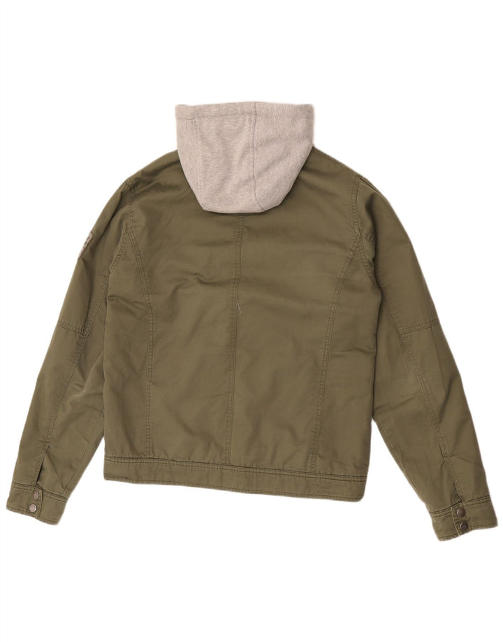 Jaqueta utilitária masculina com capuz Guess UK 38 Medium Khaki Colourblock