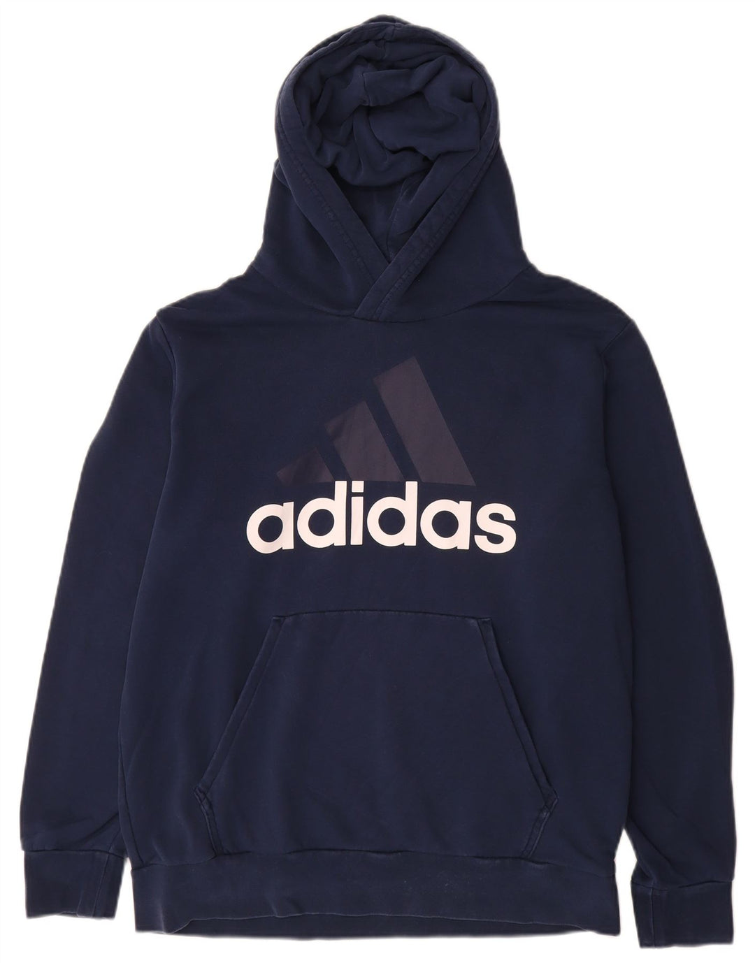 Adidas masculino gráfico moletom com capuz grande azul marinho