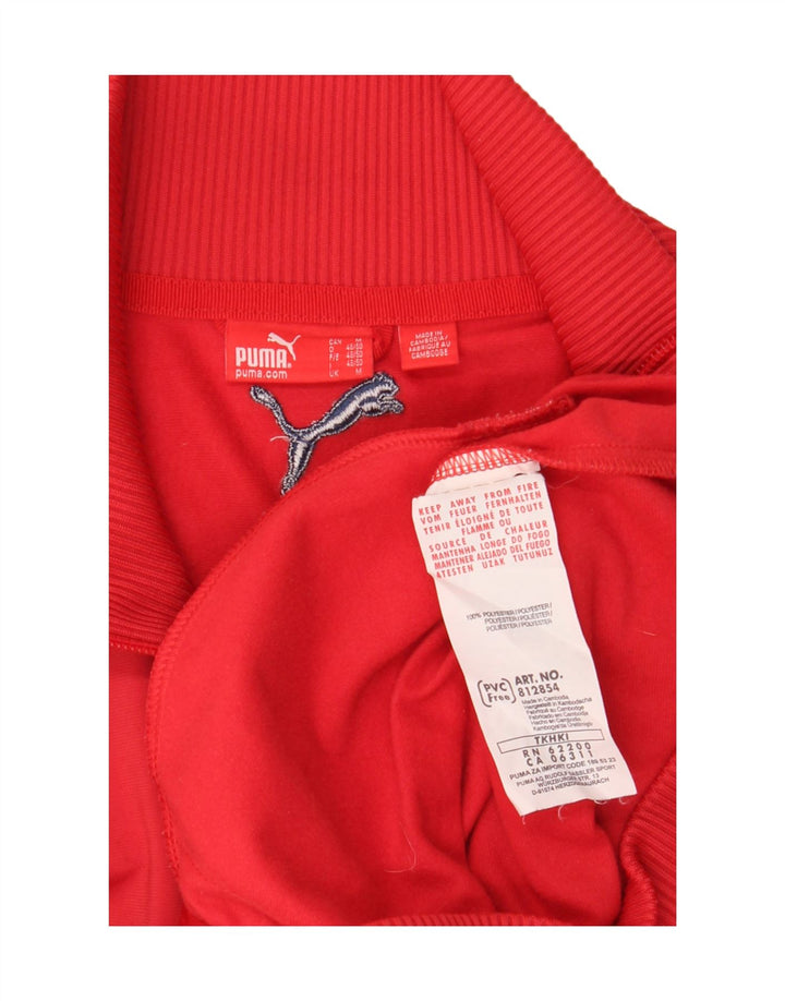 Puma Mens Tracksuit Top Jacket Médio Poliéster Listrado Vermelho