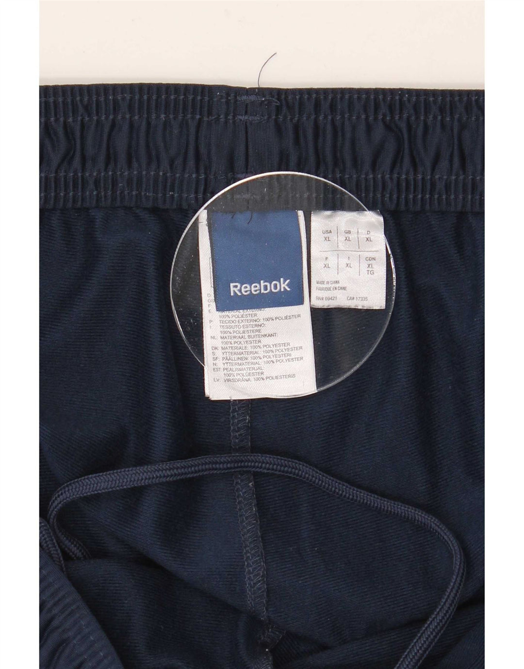 Calça de treino masculina Reebok Graphic XL azul marinho poliéster colorblock