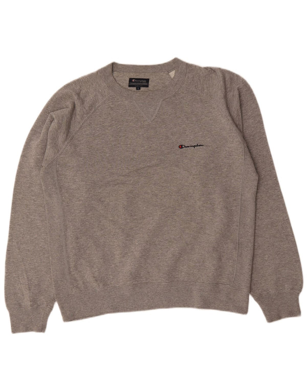 Champion moletom masculino jumper grande algodão cinza