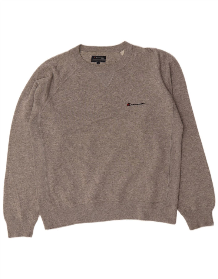 Champion moletom masculino jumper grande algodão cinza