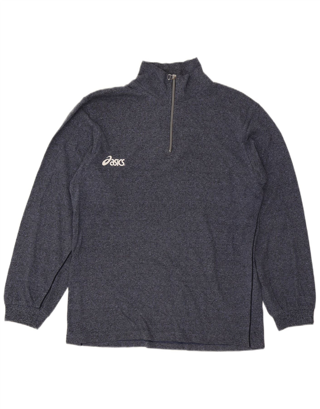 Moletom masculino Asics Graphic Zip Neck Jumper grande azul marinho salpicado