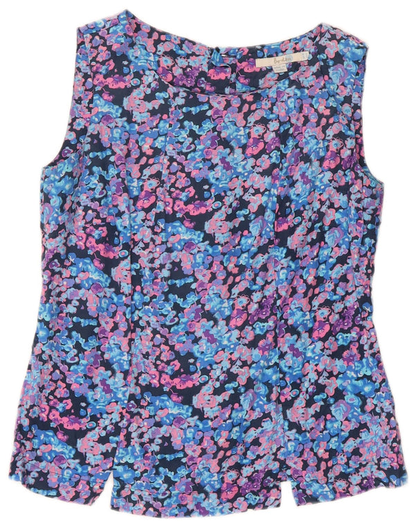 Blusa feminina Boden UK 10 pequena viscose floral azul
