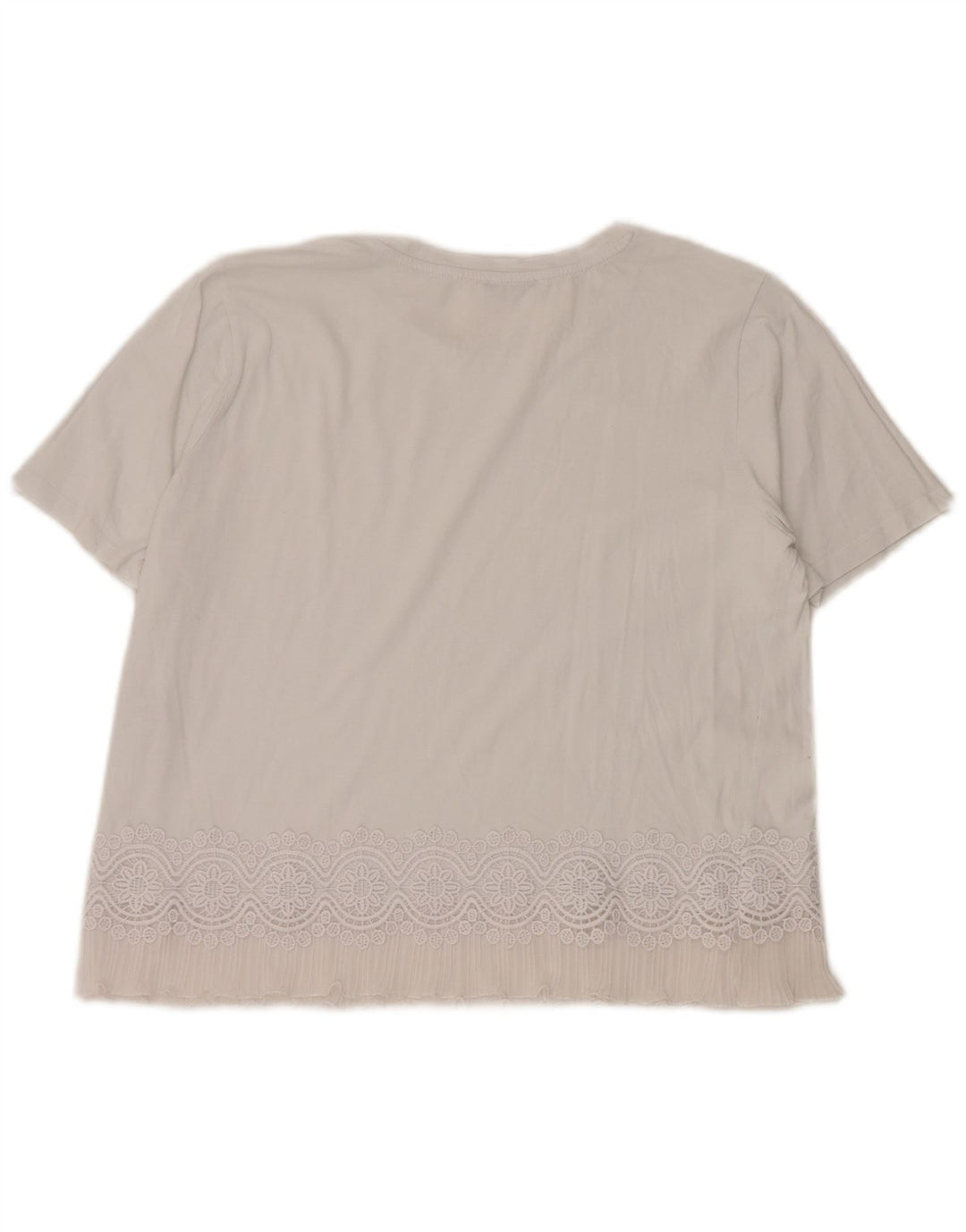 Blusa feminina Zara Top UK 16 grande algodão branco