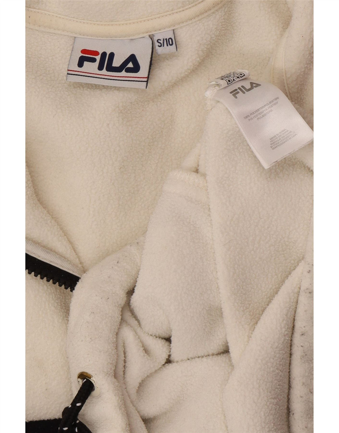 Jumper feminino de lã gráfico oversized FILA Reino Unido 10 pequeno bloco colorido branco