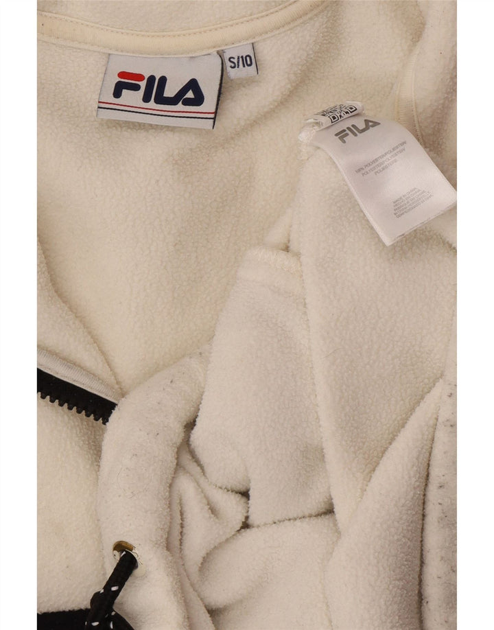 Jumper feminino de lã gráfico oversized FILA Reino Unido 10 pequeno bloco colorido branco